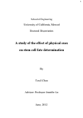 Cover page: A study of the effect of physical cues on stem cell fate determination