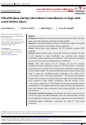 Cover page: Ultrafiltration during intermittent hemodialysis in dogs with acute kidney injury