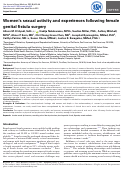 Cover page: Women’s sexual activity and experiences following female genital fistula surgery