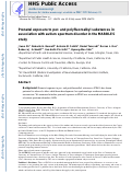 Cover page: Prenatal exposure to per- and polyfluoroalkyl substances in association with autism spectrum disorder in the MARBLES study