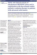 Cover page: Safety and clinical activity of intratumoral MEDI9197 alone and in combination with durvalumab and/or palliative radiation therapy in patients with advanced solid tumors