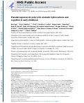 Cover page: Prenatal exposure to polycyclic aromatic hydrocarbons and cognition in early childhood.