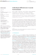 Cover page: Individual differences in social homeostasis