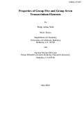 Cover page: Properties of Group Five and Group Seven transactinium elements