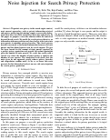 Cover page: Noise Injection for Search Privacy Protection