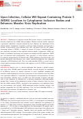 Cover page: Upon Infection, Cellular WD Repeat-Containing Protein 5 (WDR5) Localizes to Cytoplasmic Inclusion Bodies and Enhances Measles Virus Replication