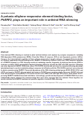 Cover page: A petunia ethylene-responsive element binding factor, PhERF2 , plays an important role in antiviral RNA silencing