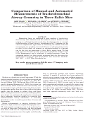 Cover page: Comparison of Manual and Automated Measurements of Tracheobronchial Airway Geometry in Three Balb/c Mice