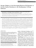 Cover page: Genetic Deletion of the Nociceptin/Orphanin FQ Receptor in the Rat Confers Resilience to the Development of Drug Addiction.