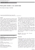 Cover page: Early pyloric stenosis: a case control study