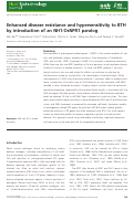 Cover page: Enhanced disease resistance and hypersensitivity to BTH by introduction of an NH1/OsNPR1 paralog.