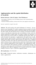 Cover page: Agglomeration and the spatial distribution of creativity