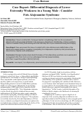 Cover page: Case Report: Differential Diagnosis of Lower Extremity Weakness in a Young Male - Consider Foix Alajouanine Syndrome