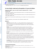 Cover page: Income, Family Context, and Self-Regulation in 5-Year-Old Children