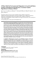 Cover page: A Minor Role for Environmental Adaptation in Local–Scale Maize Landrace Distribution: Results from a Common Garden Experiment in Oaxaca, Mexico1