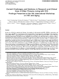 Cover page: Current Challenges and Solutions in Research and Clinical Care of Older Persons Living with HIV: Findings Presented at the 9th International Workshop on HIV and Aging.