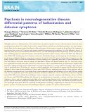 Cover page: Psychosis in neurodegenerative disease: differential patterns of hallucination and delusion symptoms