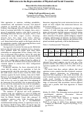 Cover page: Differences in the Representation of Physical and Social Causation