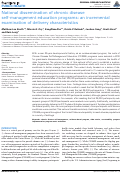 Cover page: National Dissemination of Chronic Disease Self-Management Education Programs: An Incremental Examination of Delivery Characteristics