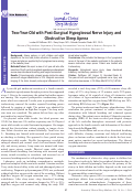 Cover page: Two-year-old with post-surgical hypoglossal nerve injury and obstructive sleep apnea.