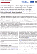 Cover page: Evaluation of TypeSeq, a Novel High-Throughput, Low-Cost, Next-Generation Sequencing-Based Assay for Detection of 51 Human Papillomavirus Genotypes