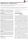 Cover page: Collaborative Care for Depression among Patients with Limited English Proficiency: a Systematic Review.