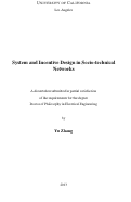 Cover page: System and Incentive Design in Socio-technical Networks