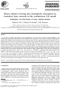 Cover page: Direct radiative forcing and atmospheric absorption by boundary layer aerosols in the southeastern US: model estimates on the basis of new observations