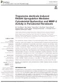 Cover page: Treponema denticola-Induced RASA4 Upregulation Mediates Cytoskeletal Dysfunction and MMP-2 Activity in Periodontal Fibroblasts