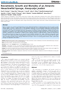 Cover page: Recruitment, Growth and Mortality of an Antarctic Hexactinellid Sponge, Anoxycalyx joubini