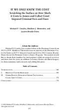 Cover page: If We Only Knew the Cost: Scratching the Surface on How Much it Costs to Assess and Collect Court Imposed Criminal Fees and Fines