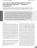 Cover page: An in vivo screening platform identifies senolytic compounds that target p16INK4a+ fibroblasts in lung fibrosis.