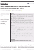 Cover page: Sharing information electronically with other hospitals is associated with increased sharing of patients