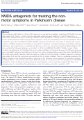 Cover page: NMDA antagonists for treating the non-motor symptoms in Parkinsons disease.