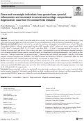 Cover page: Obese and overweight individuals have greater knee synovial inflammation and associated structural and cartilage compositional degeneration: data from the osteoarthritis initiative