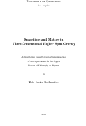 Cover page: Spacetime and Matter in Three-Dimensional Higher Spin Gravity