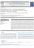 Cover page: Research alignment in the U.S. national park system: Impact of transformative science policy on the supply and demand for scientific knowledge for protected area management