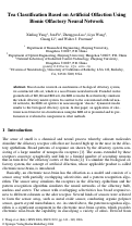 Cover page: Tea classification based on artificial olfaction using bionic olfactory neural network