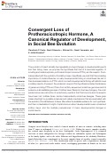 Cover page: Convergent Loss of Prothoracicotropic Hormone, A Canonical Regulator of Development, in Social Bee Evolution