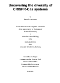 Cover page: Uncovering the diversity of CRISPR-Cas systems