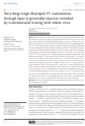 Cover page: Very-long-range disynaptic V1 connections through layer 6 pyramidal neurons revealed by transneuronal tracing with rabies virus.