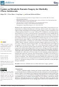 Cover page: Update on Metabolic Bariatric Surgery for Morbidly Obese Adolescents.