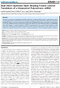 Cover page: Dual Short Upstream Open Reading Frames Control Translation of a Herpesviral Polycistronic mRNA