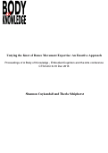 Cover page: Untying the Knot of Dance Movement Expertise: An Enactive Approach