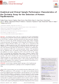 Cover page: Analytical and Clinical Sample Performance Characteristics of the Onclarity Assay for the Detection of Human Papillomavirus