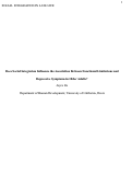 Cover page: Does Social Integration Influence the Association Between Functional Limitations and Depressive Symptoms in Older Adults?