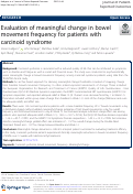 Cover page: Evaluation of meaningful change in bowel movement frequency for patients with carcinoid syndrome