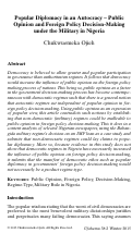 Cover page: Popular Diplomacy in an Autocracy – Public Opinion and Foreign Policy Decision-Making under the Military in Nigeria