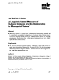 Cover page: A Linguistic-based Measure of Cultural Distance and Its Relationship to Managerial Values