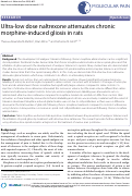 Cover page: Ultra-Low Dose Naltrexone Attenuates Chronic Morphine-Induced Gliosis in Rats